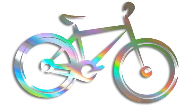 Naklejka rower MTB - nowoczesny kontur holograficzna