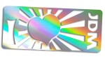 Naklejka I LOVE JDM - JAPONIA SERCE - holograficzna
