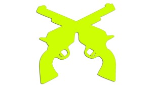 SKRZYŻOWANE REWOLWERY - PISTOLET - kolory neonowe