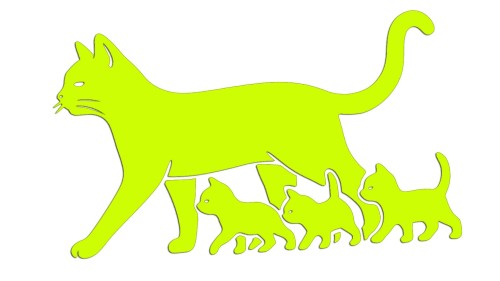 naklejka-kocica-i-male-kociaki-zolta-neon.jpg