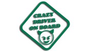 naklejka crazy driver on board zielona.jpg