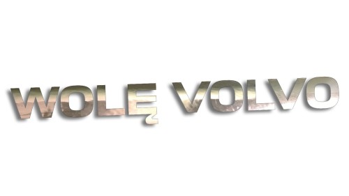 Naklejka samochodowa z napisem Wolę Volvo - humorystyczny akcent dla właścicieli Volvo chrom