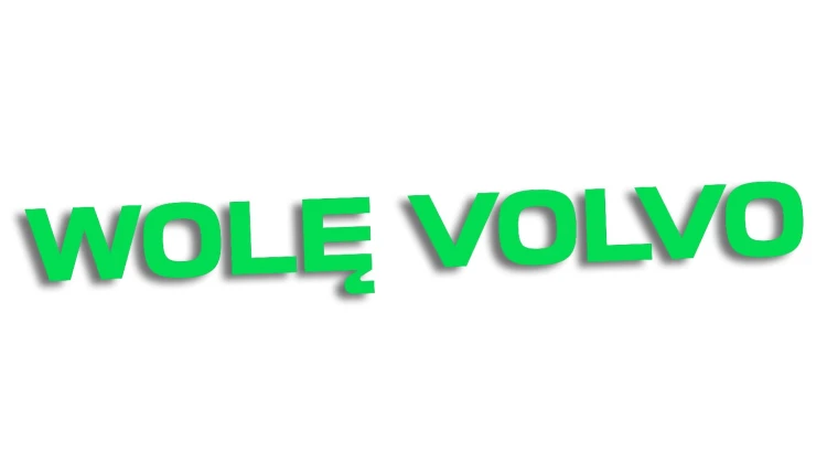 Naklejka samochodowa z napisem Wolę Volvo - humorystyczny akcent dla właścicieli Volvo zielony neon
