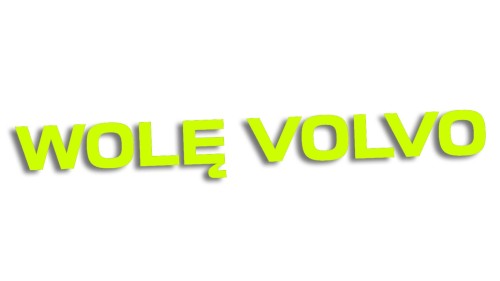 Naklejka samochodowa z napisem Wolę Volvo - humorystyczny akcent dla właścicieli Volvo żółty neon