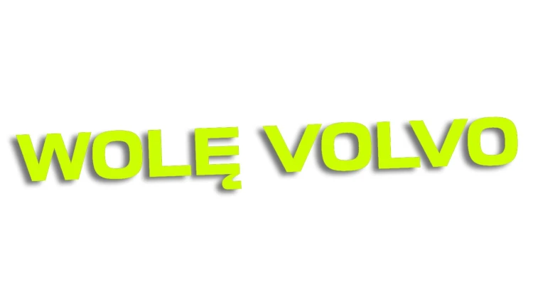 Naklejka samochodowa z napisem Wolę Volvo - humorystyczny akcent dla właścicieli Volvo żółty neon