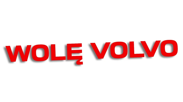 Naklejka samochodowa z napisem Wolę Volvo - humorystyczny akcent dla właścicieli Volvo czerwony neon
