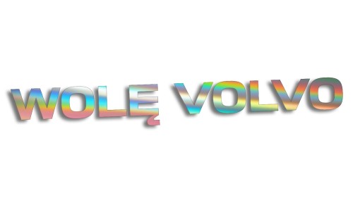 Naklejka samochodowa z napisem Wolę Volvo - humorystyczny akcent dla właścicieli Volvo holograficzna