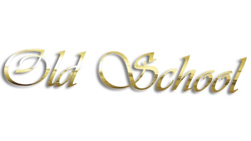 Naklejka Old School - elegancki napis ozdobna kaligrafia - złoty chrom