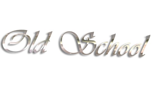 Naklejka Old School - elegancki napis ozdobna kaligrafia - chrom