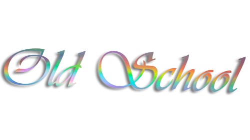Naklejka Old School - elegancki napis ozdobna kaligrafia - holograficzna