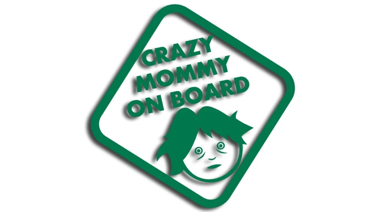 naklejka crazy mommy on board zielona.jpg
