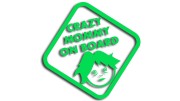 Naklejka Crazy Mommy on Board Szalona Mama na pokładzie - śmieszna wlepka na auto dla mamy - zielony neon
