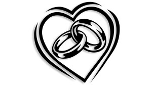 Serce i obrączki (wesele, ślub) - kolory - połysk/mat