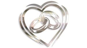 Serce i obrączki (wesele, ślub) - kolory - chrom