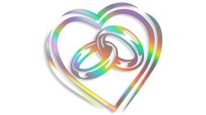 Serce i obrączki (wesele, ślub) - holograficzna