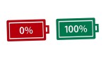 BATERIA BATERIE AKUMULATORKI 0% 100% POZIOM - czerwona zielona