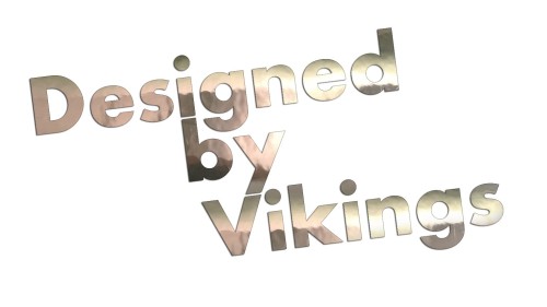 Naklejka na auto Designed by Vikings w kolorze chrom - pasuje do Saab Scania Volvo