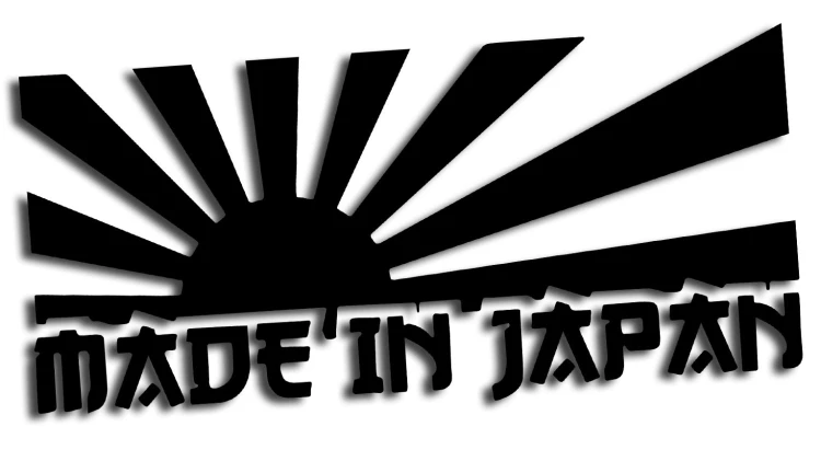 Naklejka na auto Made in Japan Rising Sun - pasuje do Toyota Honda Nissan Mazda - czarna