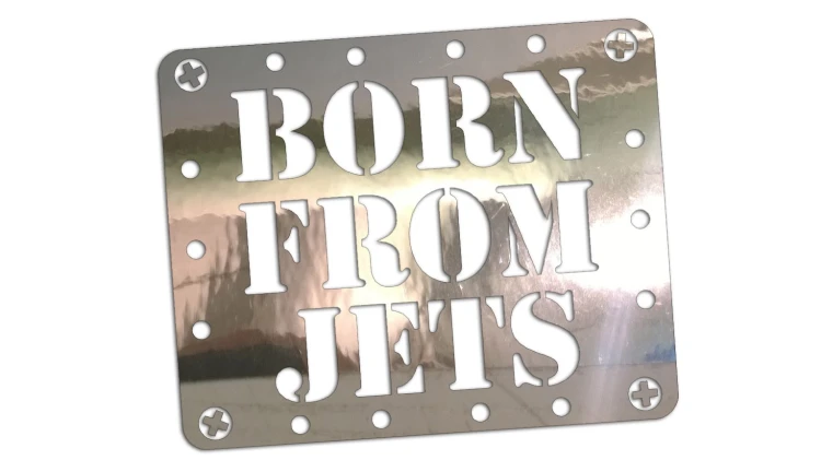 Naklejka na auto Born from Jets - dedykowana do Saab - chromowana