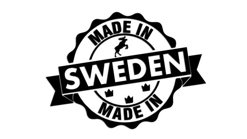 Naklejka Made in Sweden stempel łoś korony  -pasuje do Volvo Saab Scania - czarna
