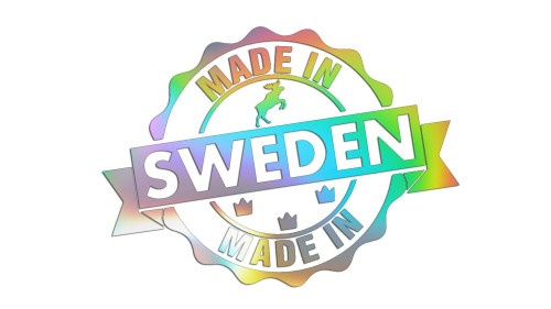Naklejka Made in Sweden stempel łoś korony - pasuje do Volvo Saab Scania - holograficzna