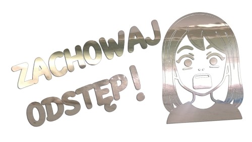 Naklejka na auto Zachowaj odstęp Manga - śmieszny napis na szybę - chrom