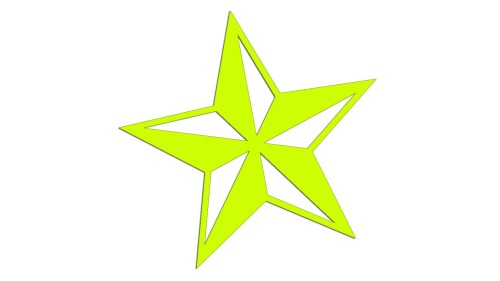 Naklejka Gwiazda Nautyczna Róża Wiatrów Kompas na auto - neonowa