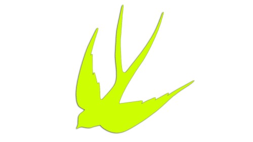 Naklejka na auto jaskółka ptak - minimalistyczna ozdoba - neonowa