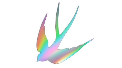 Naklejka na auto jaskółka ptak –-minimalistyczna ozdoba - holograficzna