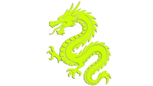 Naklejka SMOK ORIENTALNY CHIŃSKI JAPOŃSKI - kolory neonowe