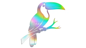 Naklejka TUKAN PTAK EGZOTYCZNY - holograficzna