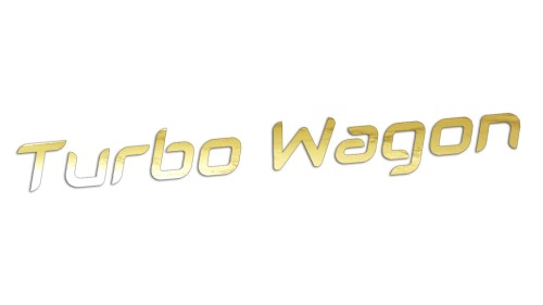 Naklejka Turbo Wagon - styl szybkie kombi - złoty chrom
