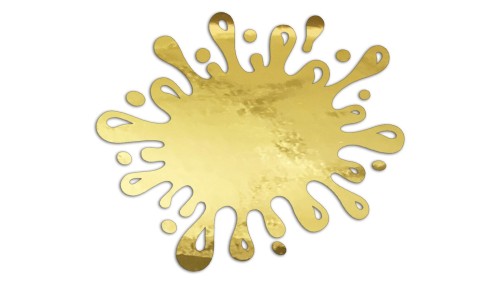 Naklejka plama farby kleks - wzór maskujący - złoty chrom