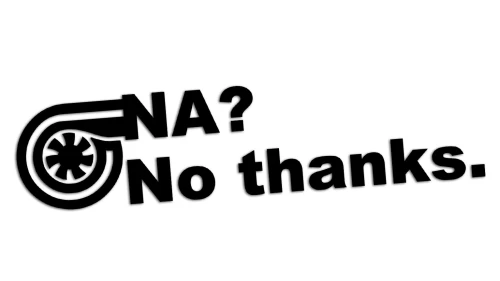 Naklejka Turbo NA No thanks - ikona turbosprężarki - czarna