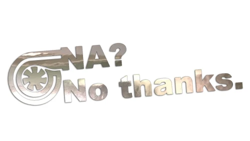Naklejka Turbo NA No thanks - ikona turbosprężarki - chrom