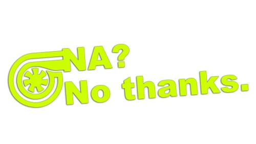Naklejka Turbo NA No thanks - ikona turbosprężarki - neon