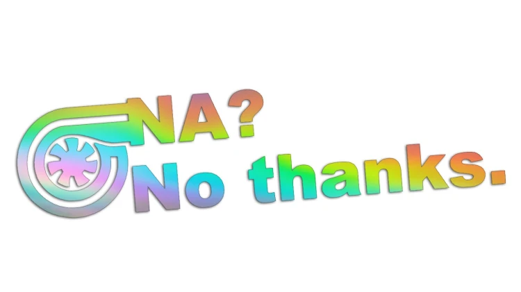 Naklejka Turbo NA No thanks - ikona turbosprężarki - holograficzna