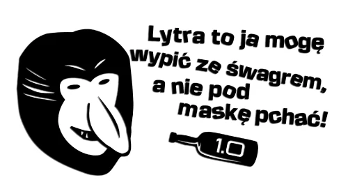 Naklejka Janusz Nosacz - Lytra to ja mogę wypić - czarna
