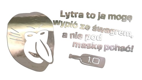 Naklejka Janusz Nosacz - Lytra to ja mogę wypić - chrom
