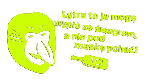 Naklejka Janusz Nosacz - Lytra to ja mogę wypić - neon