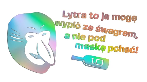 Naklejka Janusz Nosacz - Lytra to ja mogę wypić - holograficzna