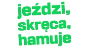 Naklejka jeździ skręca hamuje napisy - śmieszny napis na auto tuning zielony neon