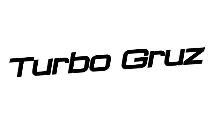 Naklejka samochodowa Turbo Gruz tekst - zabawna wlepka na szybę zderzak - czarna