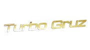 Naklejka samochodowa Turbo Gruz tekst - zabawna wlepka na szybę zderzak złoty chrom