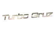 Naklejka samochodowa Turbo Gruz tekst - zabawna wlepka na szybę zderzak chrom