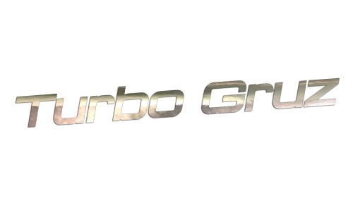 Naklejka samochodowa Turbo Gruz tekst - zabawna wlepka na szybę zderzak chrom