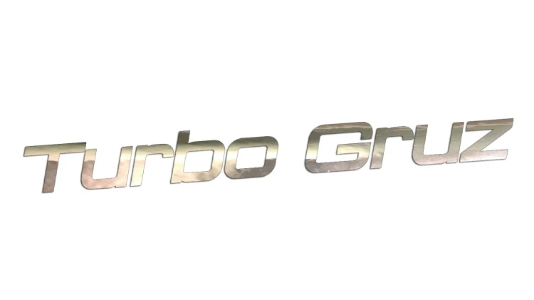 Naklejka samochodowa Turbo Gruz tekst - zabawna wlepka na szybę zderzak chrom