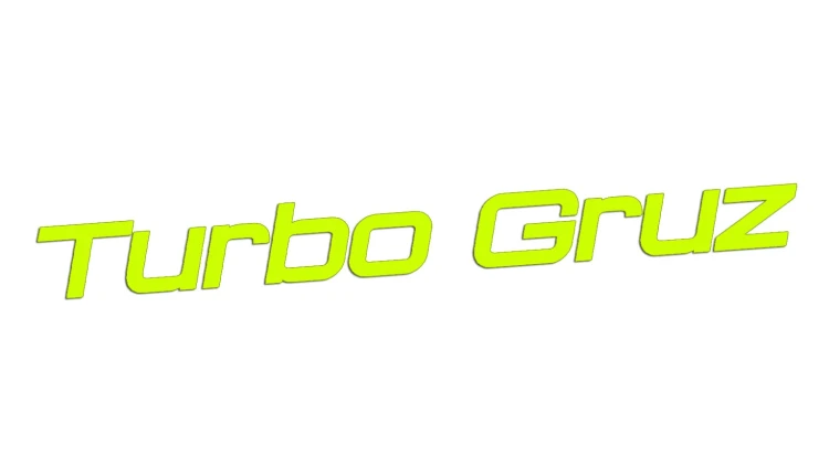 Naklejka samochodowa Turbo Gruz tekst - zabawna wlepka na szybę zderzak żółty neon