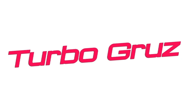 Naklejka samochodowa Turbo Gruz tekst - zabawna wlepka na szybę zderzak różowy neon