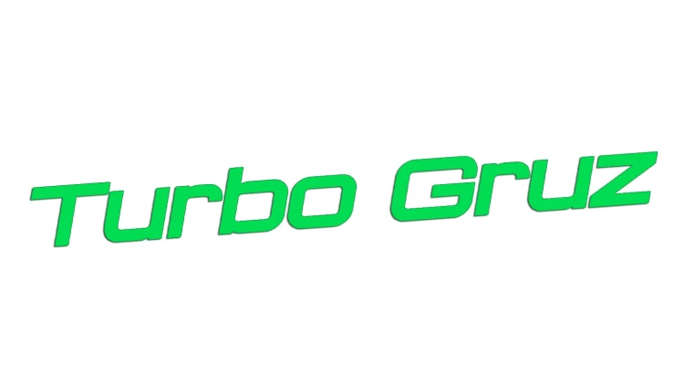 Naklejka samochodowa Turbo Gruz tekst - zabawna wlepka na szybę zderzak zielony neon